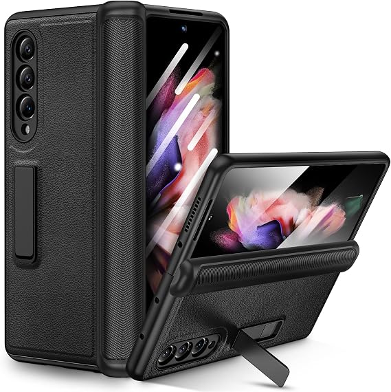 Ruky for Samsung Galaxy Z Fold 3 Full Body Case, Black
