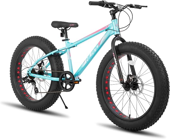 Hiland 20 Inch Kids' Bicycles Fat Tire Mountain Bike for Boys and Girls Age 5 + Years, Shimano 7-Speed, Dual-Disc Brake,Kids Beach and Snow Bicycle
