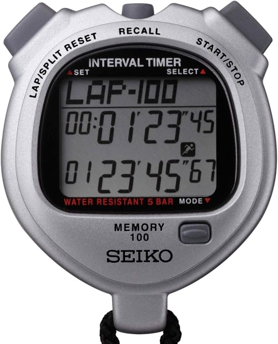 100 Lap Memory Stopwatch for Interval Training by Seiko