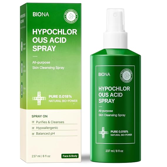 Pure Hypochlorous Acid Spray 0.018%, pH-Balanced for Face & Skin, 8oz | Calming, Soothing Cleanser for Acne, Eczema, Irritation, Redness, Baby Rashes | Safe for All Ages & All Skin Types