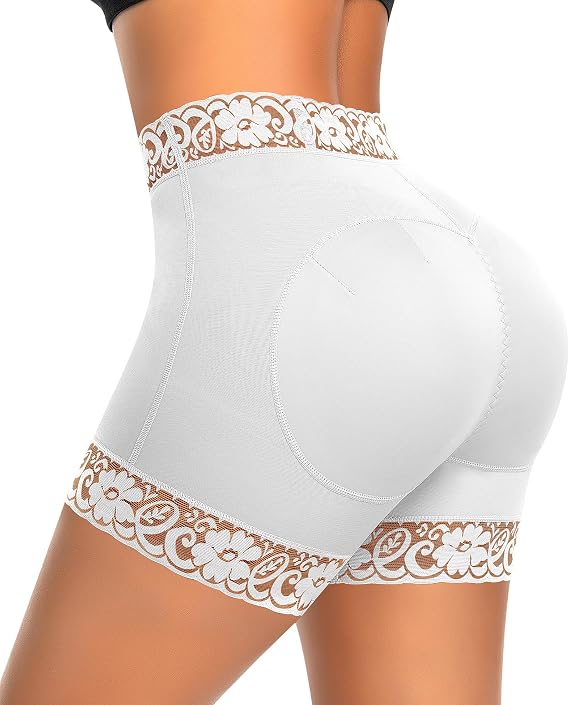 Werena Padded Underwear For Women Butt Lifting Panties Tummy Control Shapewear Shorts Booty Enhancer Lace Girdle Panty