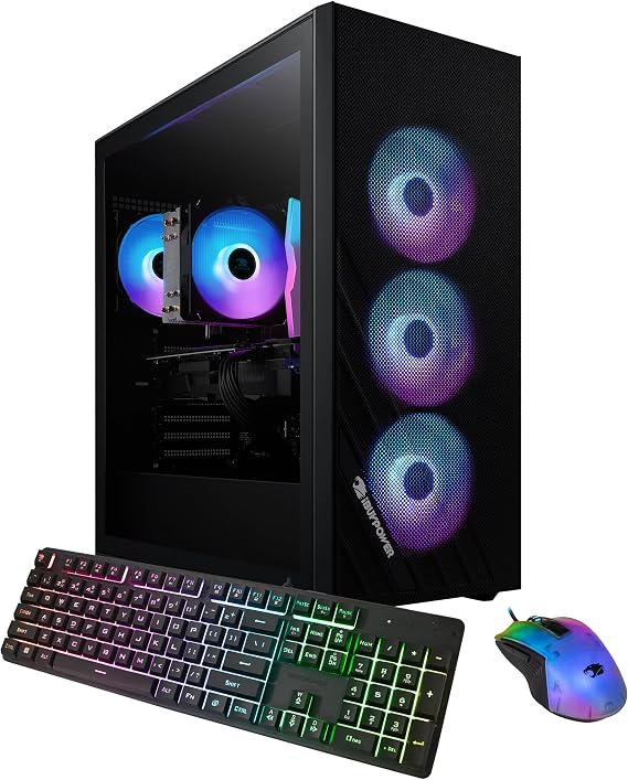 iBUYPOWER Scale Gaming PC Desktop Computer Intel Core i5 14400F CPU, NVIDIA GeForce RTX 4060 8GB GPU, 16GB DDR5 RGB 5200MHz RAM, 1TB NVMe SSD, Windows 11 Home, Gamer Keyboard and Mouse - SCI5N4601