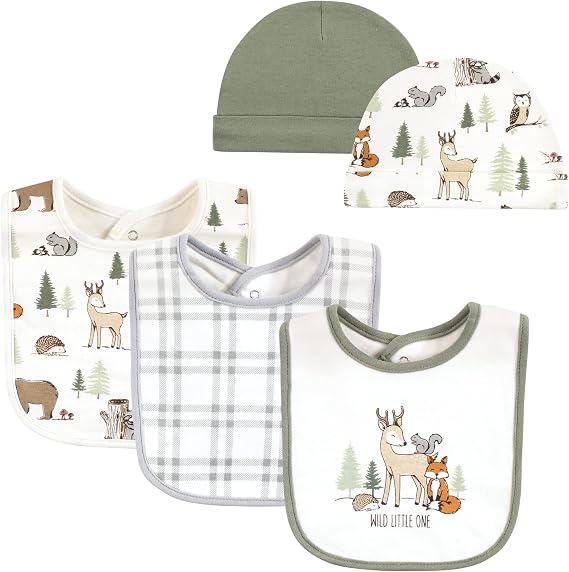 Hudson Baby Unisex Baby Cotton Bib and Headband Set