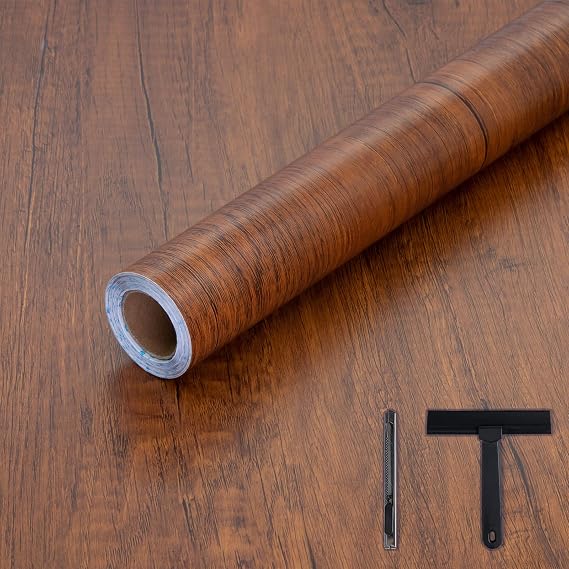 Decoroom Peel and Stick Wood Grain Contact Paper with Tools