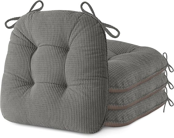 Chair Cushions for Dining Chairs 18"x18"x3" Grey Set of 4