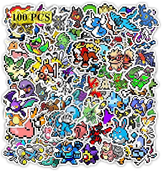 Pounchi Retro Video Game Stickers (100 Pcs)