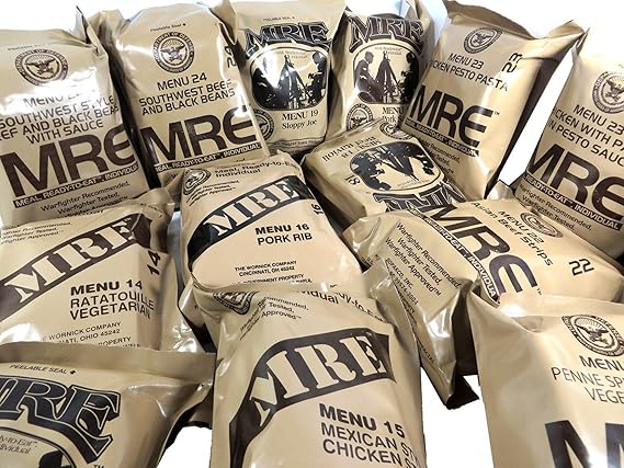 US MRE Meal Ready to Eat, Army Ration EPA, Assorted Menus, VEGETABLE CRUMBLES WITH PASTA IN TACO SAUCE