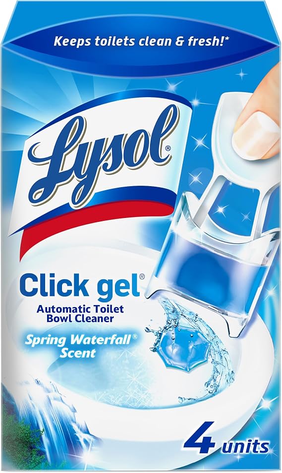 Lysol Click Gel Automatic Toilet Bowl Cleaner, Gel Toilet Bowl Cleaner, for Cleaning and Refreshing, Ocean Fresh, 6 Applicators per Pack