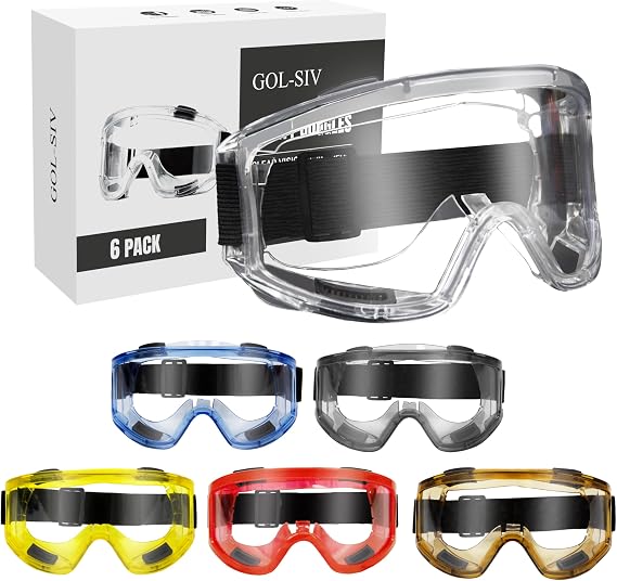 Anti Fog Safety Goggles, Ansi Z87.1 | 6 Packs