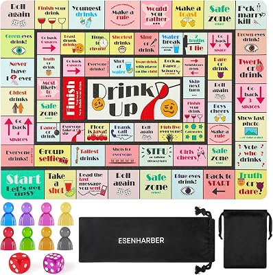 Drink Up Board Game, Drinking Games for Adults, Ideal for Girls Night Out, Adult Games for Game Night, Party Games 2-8 Players, Age 21