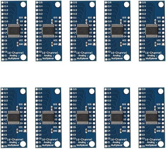 10Pcs 16CH Analogue Multiplexer Module 74HC4067 CD74HC4067 Precise Module Digital Multiplexer MUX Breakout Board, blue, 500040387