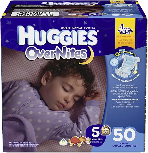 HUGGIES OverNites Diapers, Size 5, 50 ct., Overnight Diapers