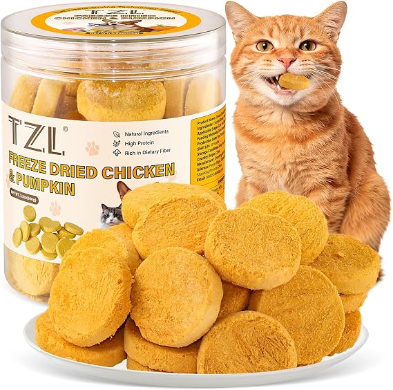 Freeze Dried Chicken & Pumpkin Cats Dogs Treats, Limited Ingredients Natural Snacks for Gut Health & Digestion 100g