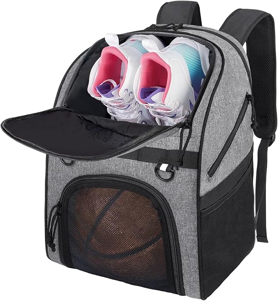 DEEGO Basketball Backpack 40L Large Capacity Sports Bag with Separate Ball&Shoes Compartment,Basketball Accessories Bags Fit Soccer,volleyball,Gifts For Men Using in Sports, Gym, Travel