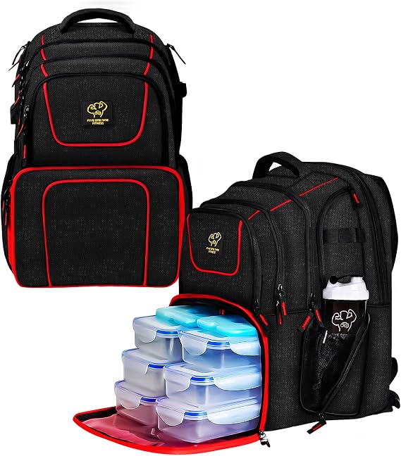519 Fitness Tactical 6-Meal Prep Backpack - XL Insulated Cooler Bag for Bodybuilding & Gym - Your Best Fitness Partner for All-Day Nutrition - Heavy Duty Bag for Men & Women