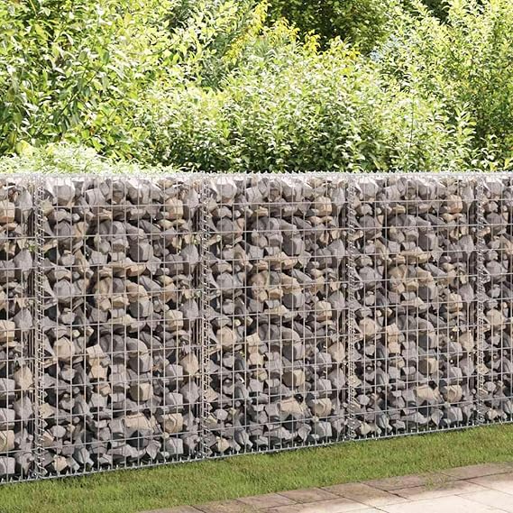 Tidyard Gabion Wall, Galvanized Steel Mesh Grid with Covers 78.7x23.6x39.4 Inches for Garden Landscaping, Retaining Walls and Outdoor Privacy Protection