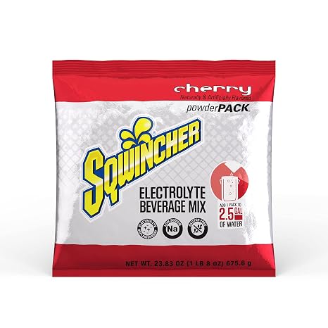 Sqwincher Powder Pack |Cherry Flavored | Low Calorie | Low Sodium | Electrolyte Replenishment Hydration Drink Mix | Just Add to 2.5 Galons of Water | 23.83 oz Packet (Pack of 32)