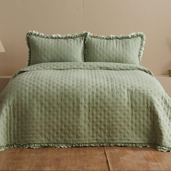 Karaca Home Viona Double Bedspread Set Sage