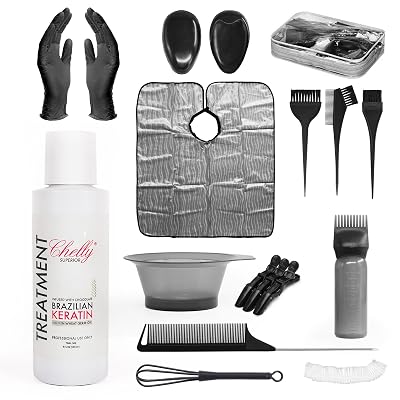 Chelly Cosmetics MFG., INC. Brazilian Keratin Transformative Hair Treatment for Ultimate Shine and Smoothness 4.0 fl oz Plus Accesories for Application Chocolate