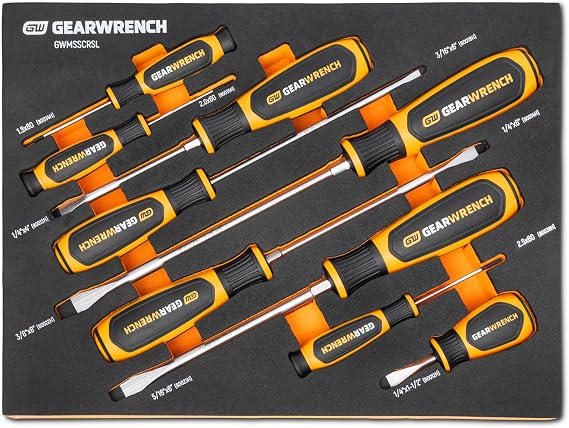GEARWRENCH 9 Piece Slotted Screwdriver Set | GWMSSCRSL