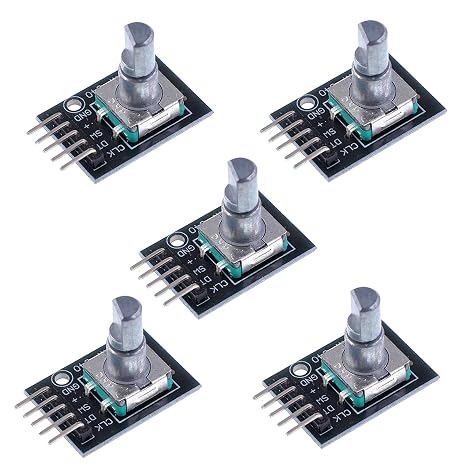5-Pack KY-040 Rotary Encoder Module, Incremental Brick Sensor for Arduino, AVR, PIC, STM32, Raspberry Pi 5V Digital Angle Position Encoder