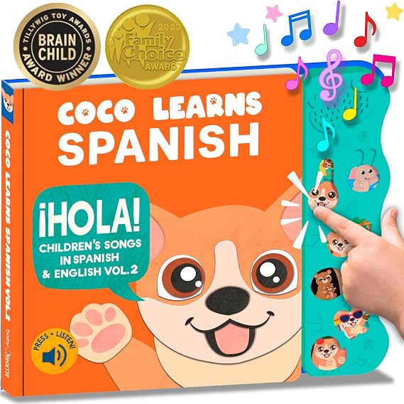 Coco Learns Spanish Vol. 2, Spanish Books for Kids 1-3, Toddlers & Babies