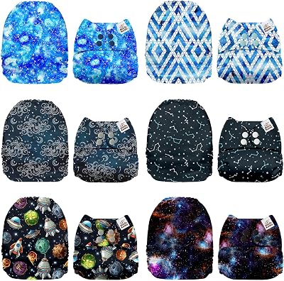 Mama Koala 1.0 Cloth Diapers for Babies, 6 Pack Pocket Shell Only NO Inserts - One Size Washable and Reusable Pocket Diapers for Newborns and Toddlers - 160002