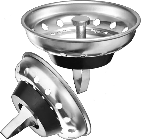 2 Pack Kitchen Sink Strainer and Stopper Combo Basket Replacement