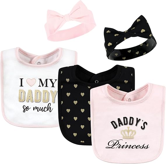 Hudson Baby Unisex Baby Cotton Bib and Headband Set