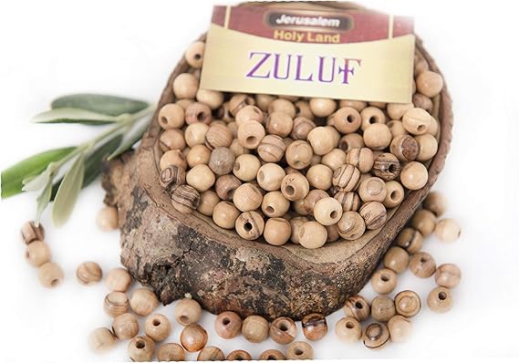 ZULUF 5mm Olive Wood Beads Jerusalem Holy Land Round Wooden Small Beads for Crafts (60pcs) Bracelet Rosary Jewelry Making Supplies/Cuentas para Hacer Rosarios Catolicos BEAD002
