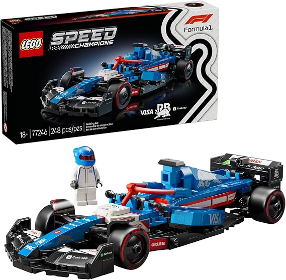 LEGO Speed Champions Visa Cash App RB VCARB 01 F1 Race Car Model Kits - Building Sets for Adults, Ages 18+ W/Realistic Features - DIY Crafts for Display - Gift Ideas for F1 Fans - 77246