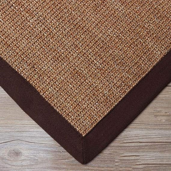 Modern Non Slip Natural Sisal Carpet,Washable Simple Area Rugs,Rectangular Jute Fiber Rugs,for Living Room Bedroom Sofa Brown 30x40cm(12x16inch)