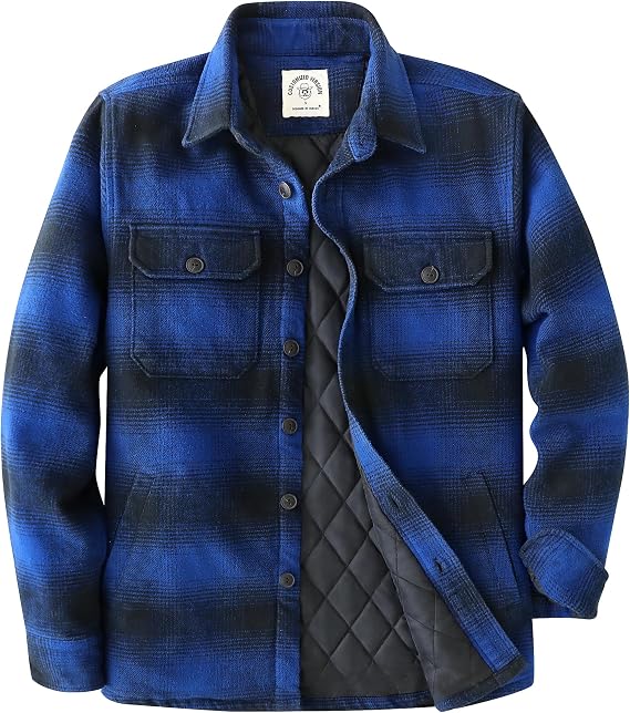 Dubinik Mens Shacket Flannel Shirt For Men Lightweight Jacket Overshirt