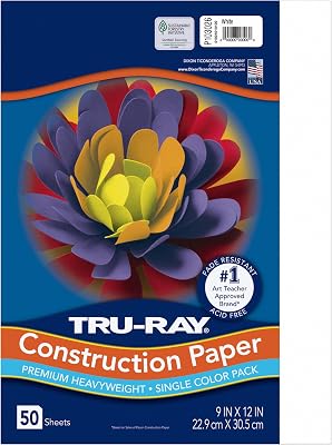 Tru-Ray Construction Paper, 50% Recycled, 9 x 12, White, Pack Of 50