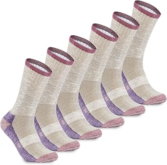 MERIWOOL Merino Wool Lightweight Hiking Socks, 3 Pairs Cushioned & Odor Resistant Outdoor Crew Socks for Men and Women