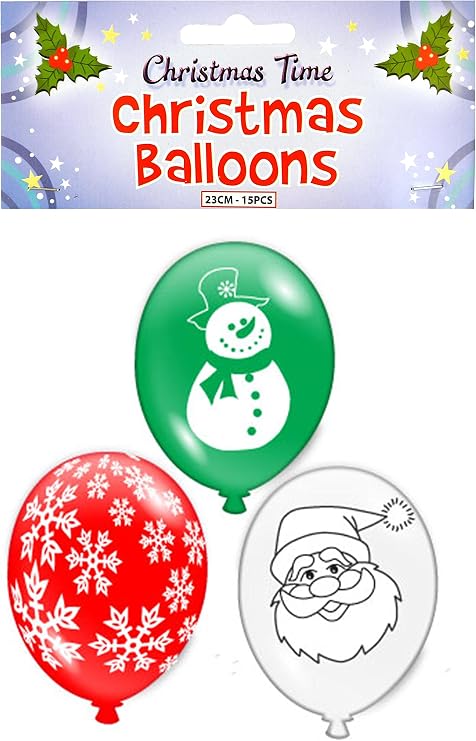HENBRANDT Pack of 15 Christmas Balloons