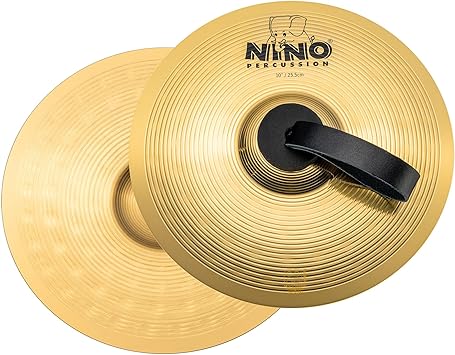 Brass Cymbals with Straps, Handheld 10" Pair for Classroom Music