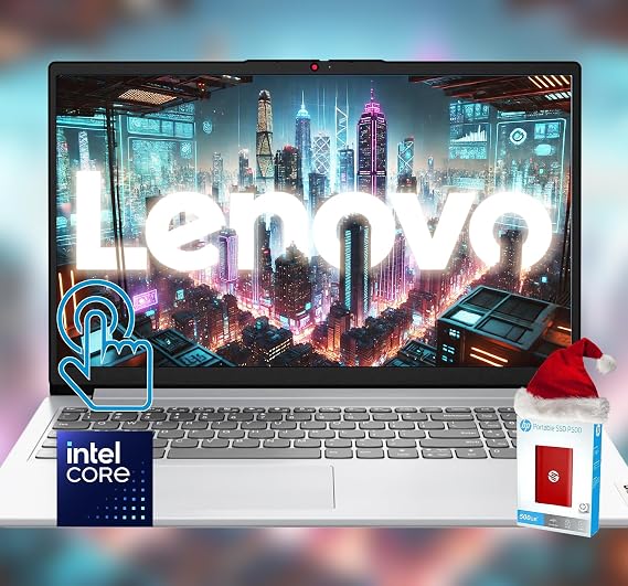 Lenovo Idea 15 Premium Series Touchscreen Laptop Intel Core i3 6-Core Processor 40GB RAM & 1TB SSD (512GB PCIe SSD withHP P500 512GB Portable SSD) 15.6" FHD Touchscreen Windows 11