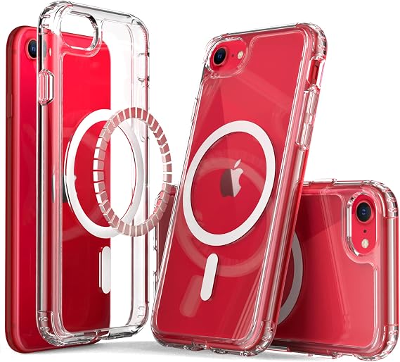 for iPhone SE 2020 Case,Compatible with MagSafe,Crystal Clear[Anti-Yellow],Shockproof Heavy Duty Protection Slim Fit Phone Cover for iPhone 6/6s/7/8/SE 2020/SE 3 2022,Clear