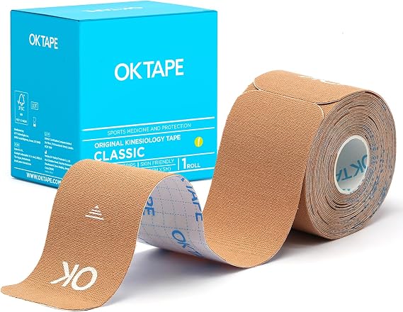 OK TAPE Kinesiology Tape Precut Elastic Hypoallergenic, 20 Strips, 2"x16ft