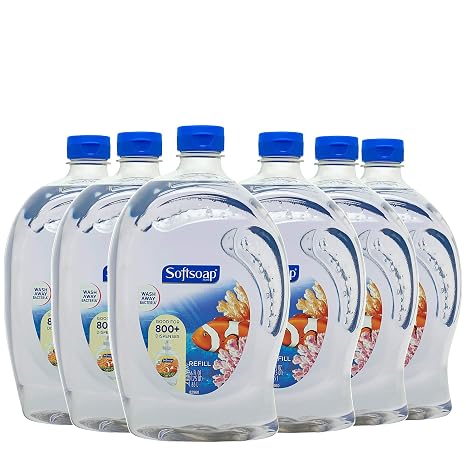SOFTSOAP Liquid Hand Soap Refill, Aquarium, 56 Ounce Bottle (Pack of 6), Bathroom Soap, Bulk Soap, Premium Lightly Scented Hand Soap (Model Number: 126991)