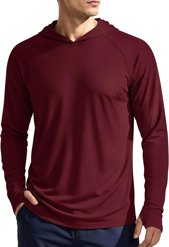 KEFITEVD Men's Sun Hoodie Long Sleeve Fishing UPF 50+ SPF Quick Dry Shirts