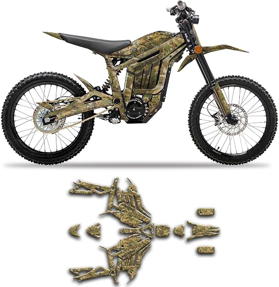 Kungfu Graphics Decal Kit for Talaria Dirt Bike Sting R （with Front Plate, Talaria Fork）, Camouflage Brown, TLSTR4023N021-KOR