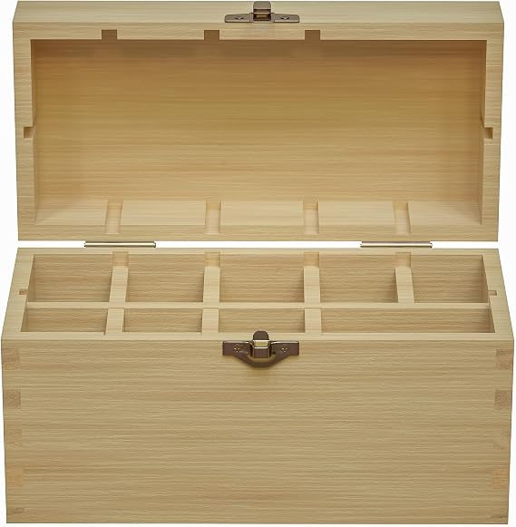 Gemtone Handmade Bamboo Storage Box for Storing Gold Silver Platinum Jewelry Testing Kit Acids Chemicals 9 slots