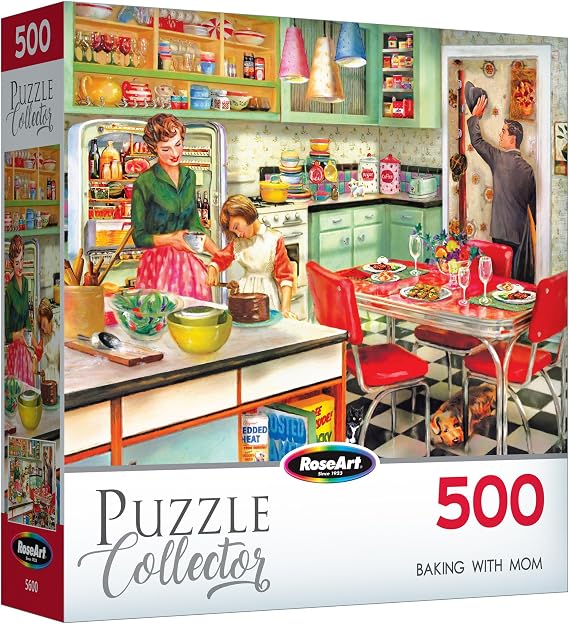 RoseArt - Puzzle Collector - Baking with Mom - 500 Piece Jigsaw Puzzle for Adults