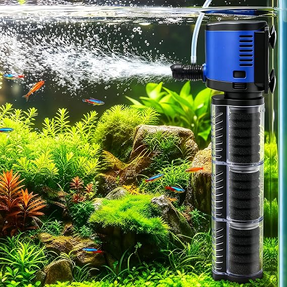 TARARIUM Aquarium Filter for Fish Tank,4-in-1,Clear View Housing(20-75gal)
