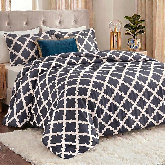 Utopia Bedding 3 Pc King Comforter Set, Printed Comforter, Grey | Comforter Set Includes Comforter (90x102) Inches, 2 Shams (20x36) Inches. Soft Microfiber Down Alternative, Machine Washable.