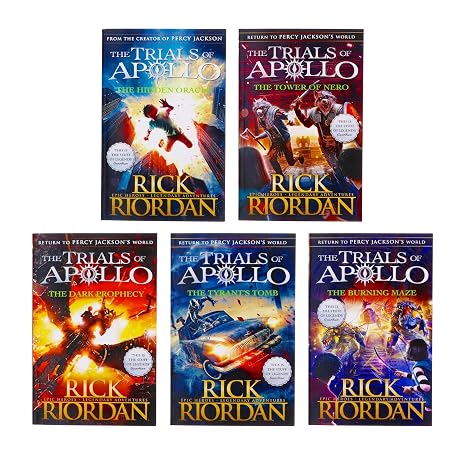 Trials of Apollo Series 5 Books Collection Set By Rick Riordan (The Hidden Oracle, The Dark Prophecy, The Burning Maze, The Tyrants Tomb, The Tower of Nero)