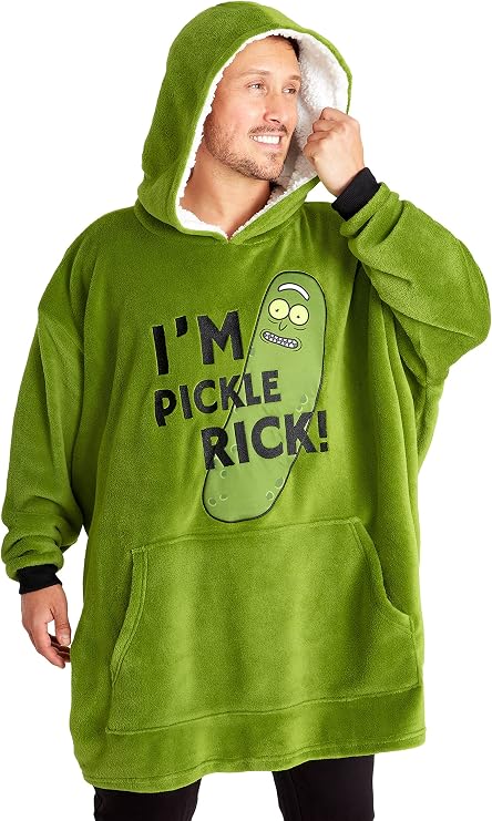 RICK AND MORTY Blanket Hoodie for Men Cozy Fleece Wearable Blanket Funny Gifts