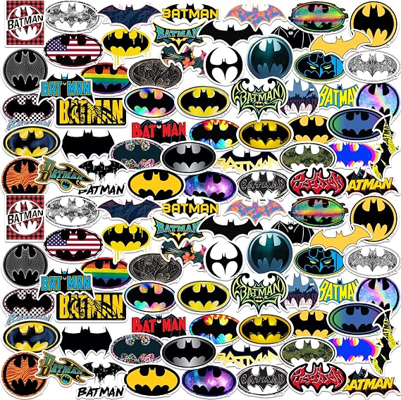 Batman Logo 100 Vinyl Stickers Waterproof Die-Cut Decals Laptop Scrapbook